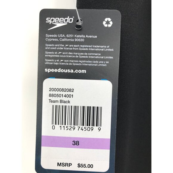 Speedo Men's Endurance+ Solid Jammer Swimwear Black 38 NEW - Picture 5 of 7